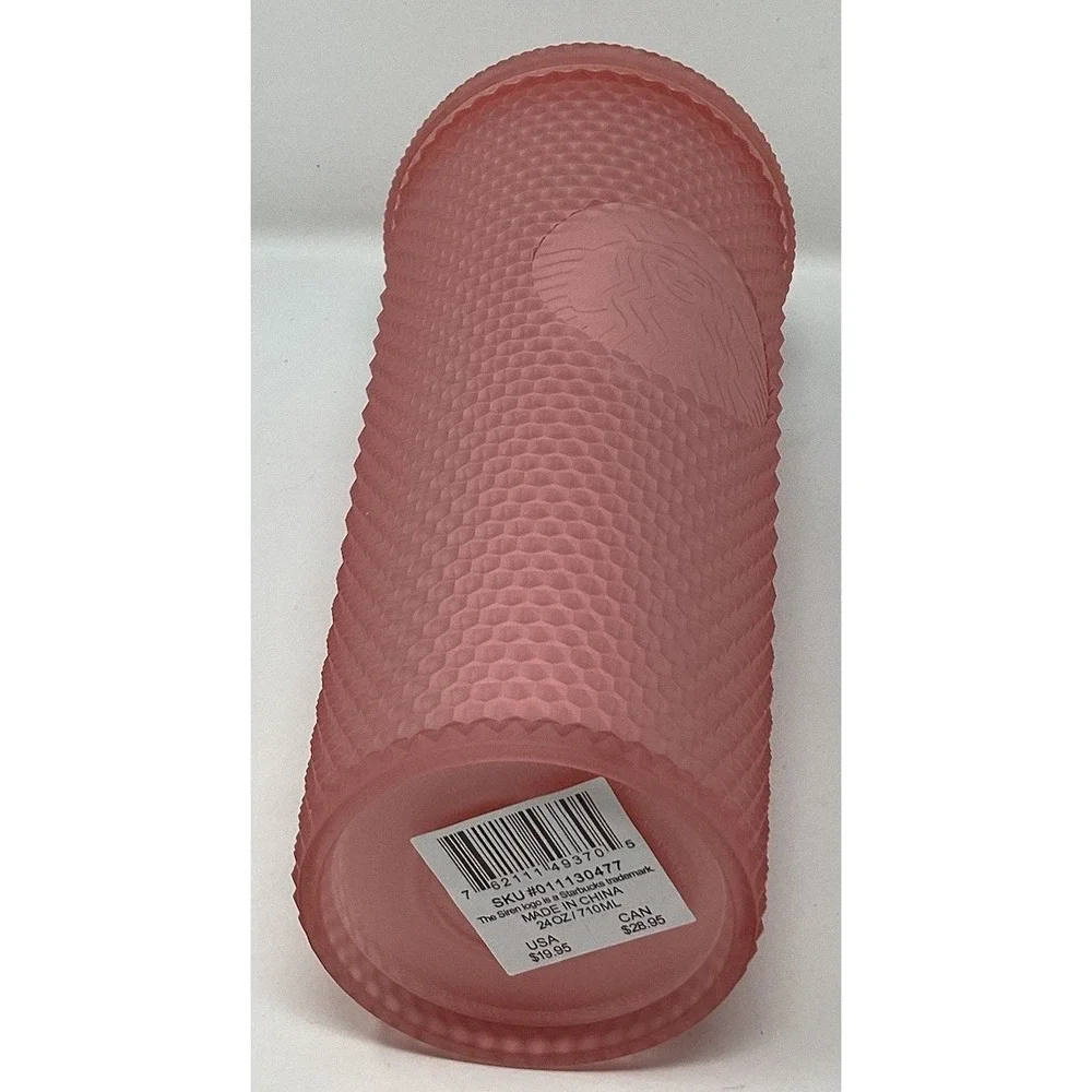 Matte Pink Lemonade Studded Starbucks Tumbler 24‎ Oz With Lid And Straw